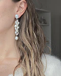 Aros perlas bordados