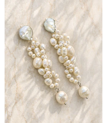 Aros perlas bordados