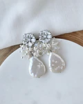 Aros flor circonitas, perla y racimo