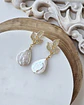 Aros hojas circonitas y perla natural - Miniatura 3