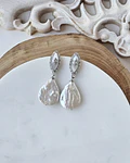 Aros vintage nácar y perla barroca