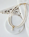 Choker perlas con centro vintage y perla