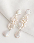 Aros perlas bordados