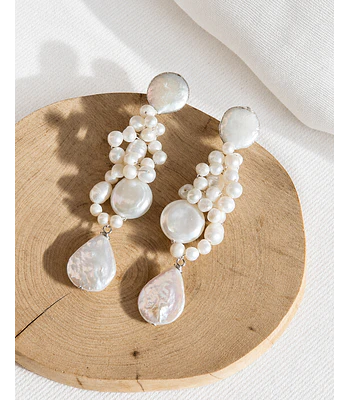 Aros perlas bordados