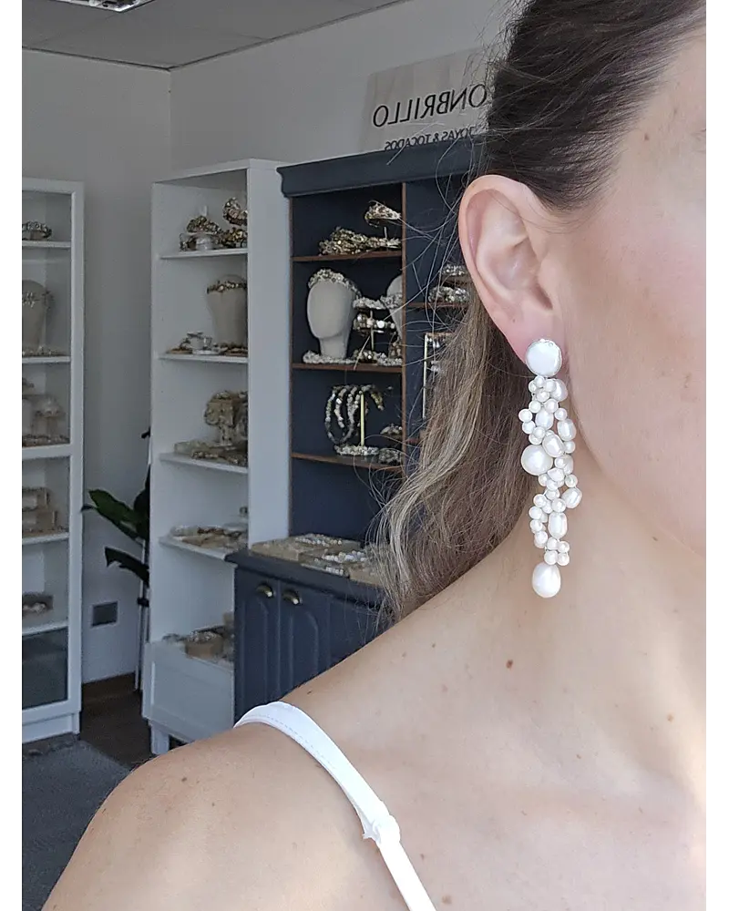 Aros perlas bordados
