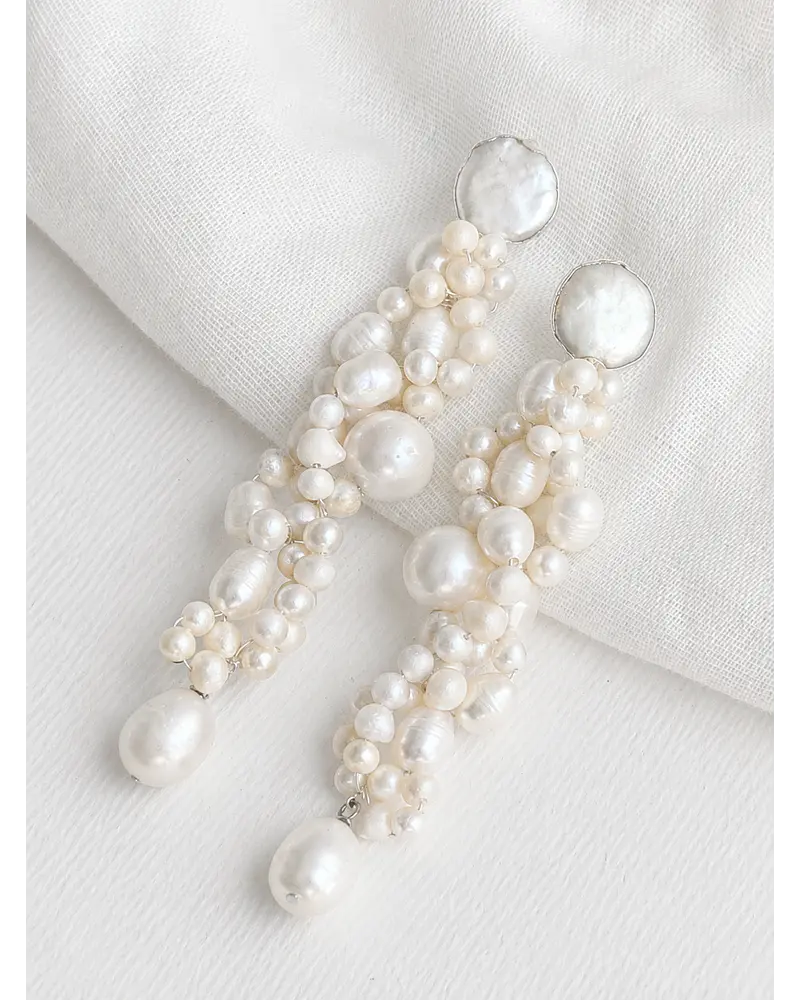 Aros perlas bordados