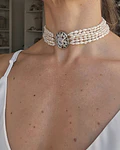 Choker grande 6 vueltas centro vintage