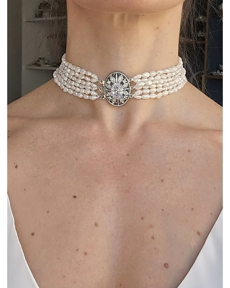 Choker grande 6 vueltas centro vintage