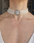 Choker grande 6 vueltas centro vintage
