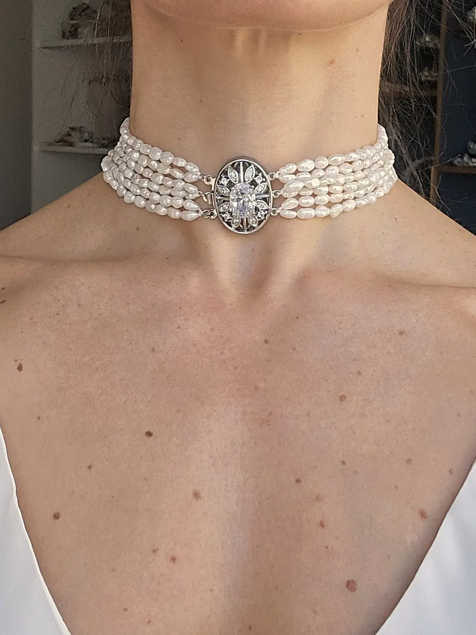 Choker grande 6 vueltas centro vintage 4