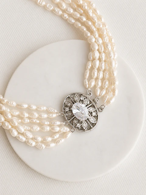 Choker grande 6 vueltas centro vintage