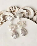 Aros perlas irregulares plateados