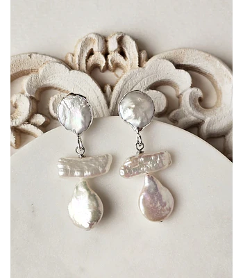 Aros perlas irregulares pequeños 