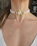 Choker perlas con perla barroca