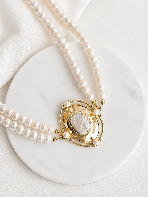 Choker perlas con perla barroca