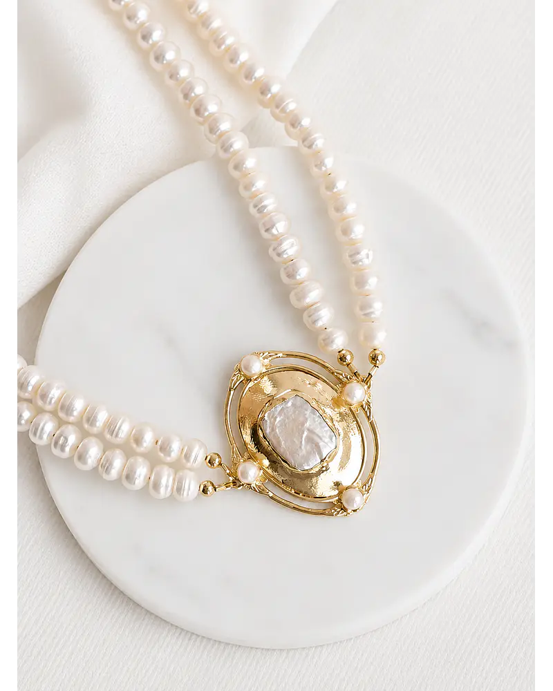 Choker perlas con perla barroca
