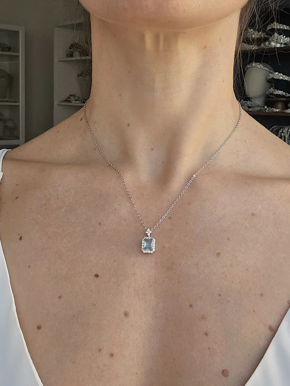 Collar circonitas y cristal celeste 2