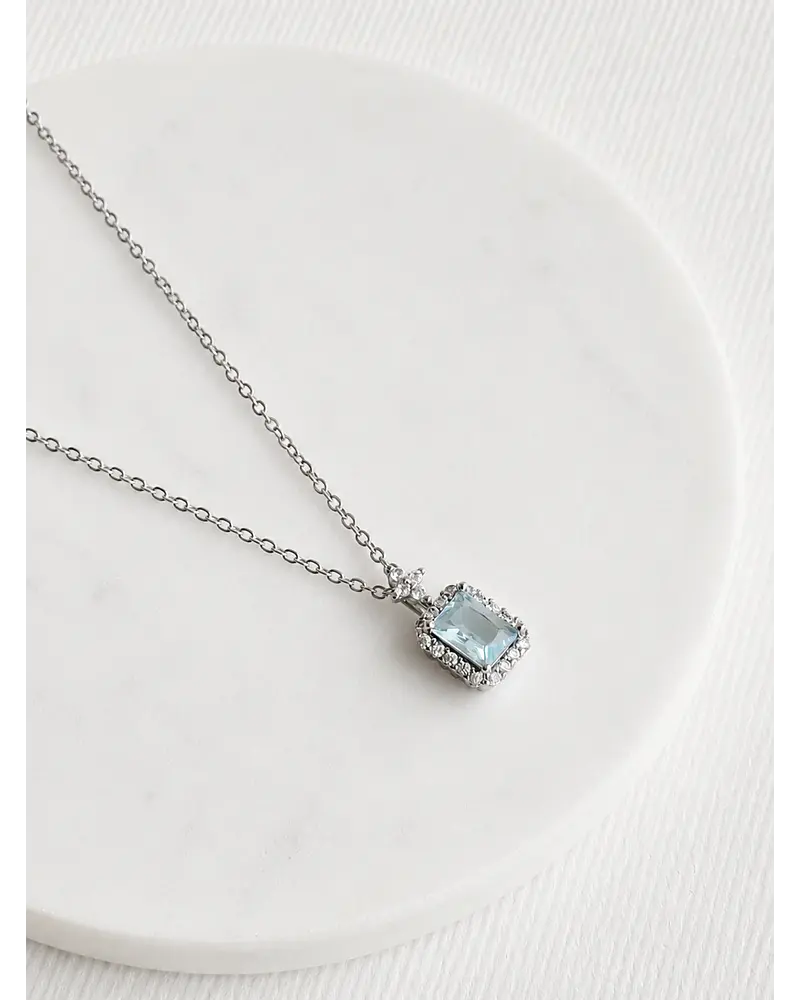 Collar circonitas y cristal celeste