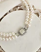 Choker perlas con centro nácar cuadrado - Miniatura 1