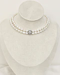 Choker perlas doble con centro vintage 2