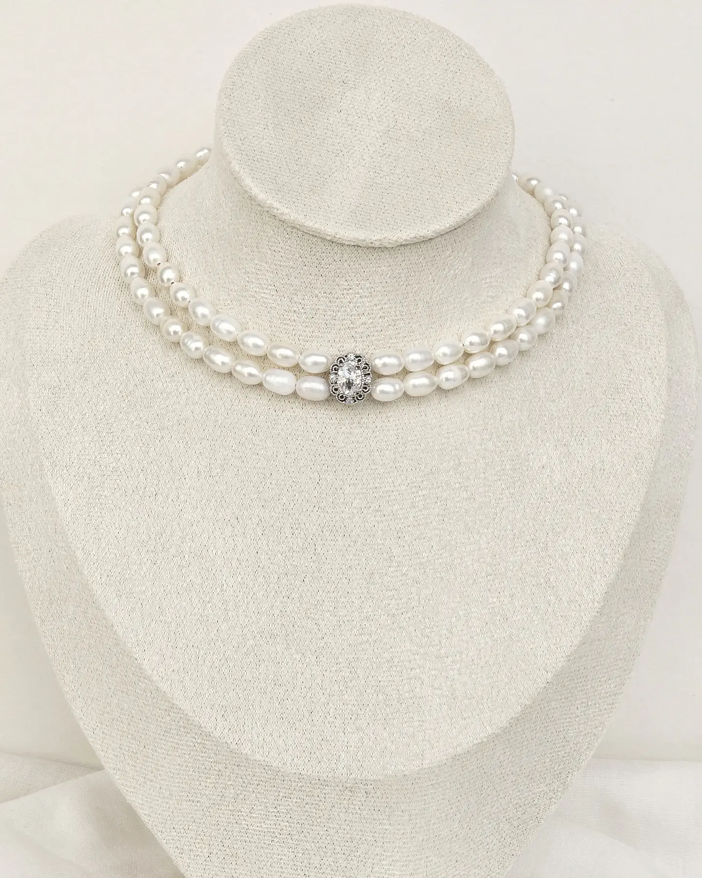 Choker perlas doble con centro vintage 2 4