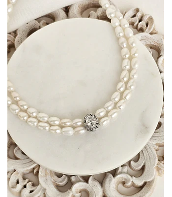 Choker perlas doble con centro vintage 2