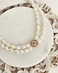 Choker perlas doble con centro vintage cuadrado - Miniatura 1