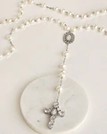 Rosario XL perlas y cruz con virgen de nácar