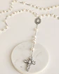 Rosario XL perlas y cruz con virgen de nácar - Miniatura 1