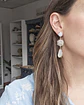 Aros largos perla, circonita y nácar - Miniatura 4