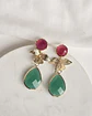 Aros jade frambuesa hoja y cristal menta - Miniatura 1
