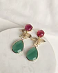 Aros jade frambuesa hoja y cristal menta - Miniatura 2