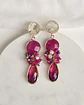 Aros blanco y fucsia con racimo - Miniatura 1