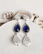 Aros con perla y cristal azul - Miniatura 1