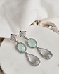 Aros base vintage cristal menta y blanco - Miniatura 2