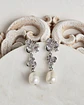 Aros doble flor y perla natural - Miniatura 2