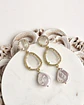 Aros cristal blanco y perla natural - Miniatura 1