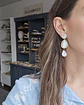 Aros cristal blanco y perla natural - Miniatura 3