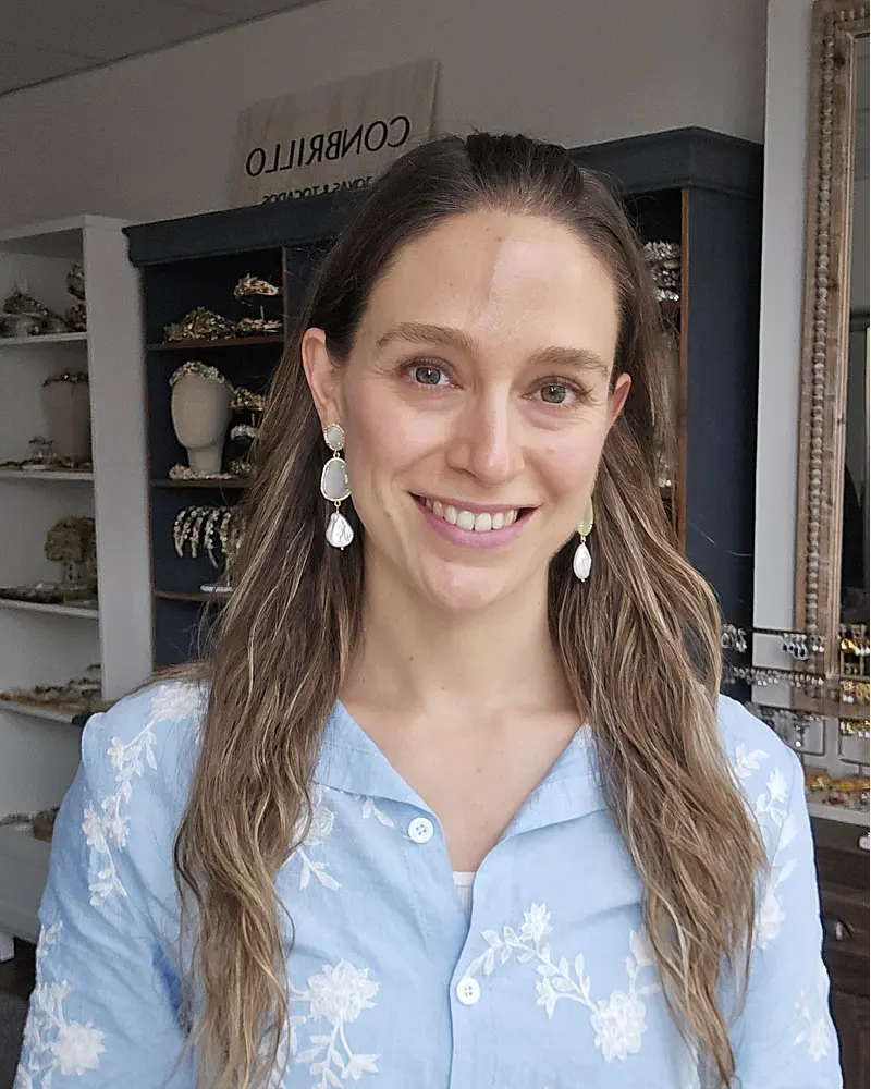 Aros cristal blanco y perla natural
