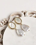 Aros vintage nácar y perla natural