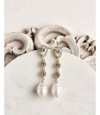 Aros circonitas clásicos con perla natural