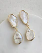 Aros nácar y perla barroca gold - Miniatura 1