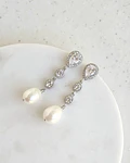 Aros circonita clásicos con perla natural silver