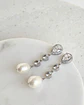 Aros circonita clásicos con perla natural silver - Miniatura 2