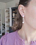Aros circonita clásicos con perla natural silver