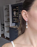 Aros circonitas con perla natural 