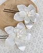 Set 2 pines flores de 6 cms plateado - Miniatura 6