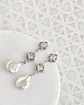 Aros vintage circonitas doble y perla natural - Miniatura 2