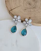 Aros flor circonitas cristal color - Miniatura 1