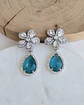 Aros flor circonitas cristal color - Miniatura 3